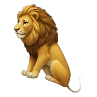 lion above a cliff sticker