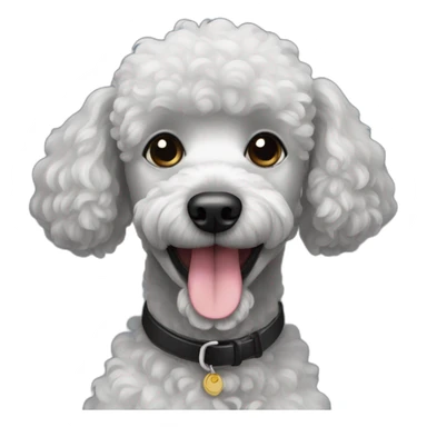 Happy black poodle sticker