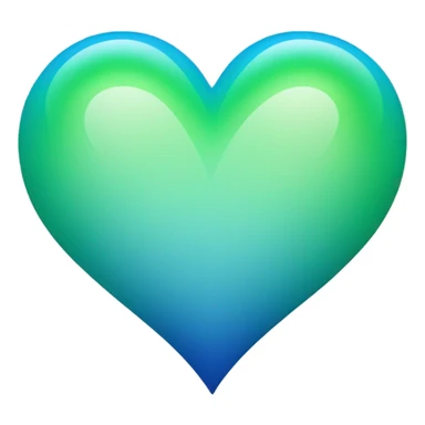 Gradient heart with blue outside and green inside  sticker