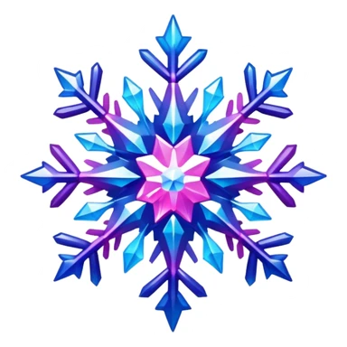 Gradient iridescent Pink indigo violet blue star snowflake  sticker