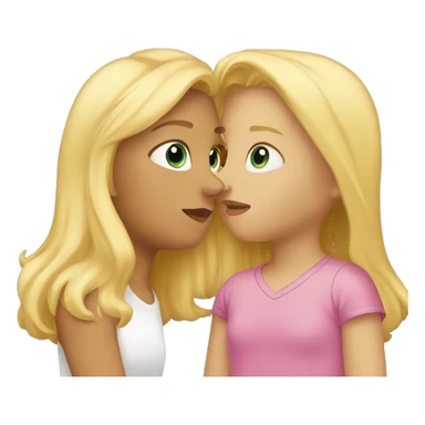 Blond girl and girl kissing sticker