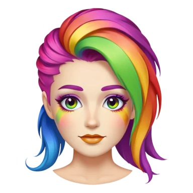 woman with rainbow skin and hair and beard sticker