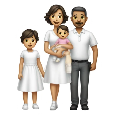 Familia hombre blanco mujer blanca bebé y 1 niños 3 miembros sticker