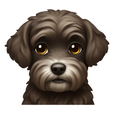 Dark brown curvy maltipu  sticker