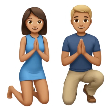 Woman kneeling in front of man sticker