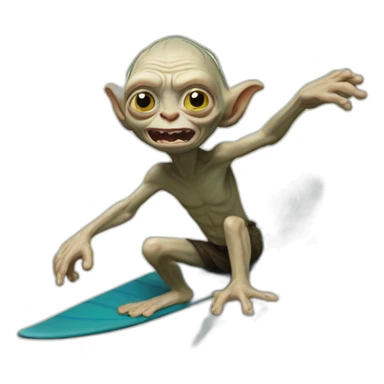 gollum surfing sticker