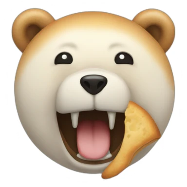 Ours qui mange du pain sticker