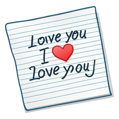 “I love you” note sticker