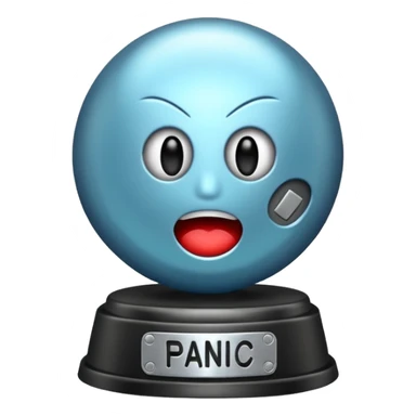 trofeu escrito "PANIC" sticker
