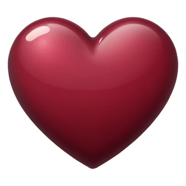 burgundy heart with a soft shadow sticker