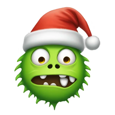 Lime green monster wearing Santa hat. sticker