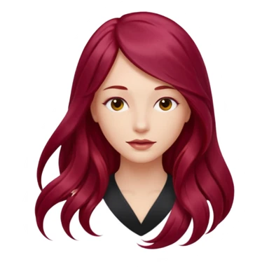 burgundy red long hairs from the back sticker