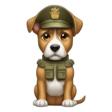 dog like A soldier make A salute sticker