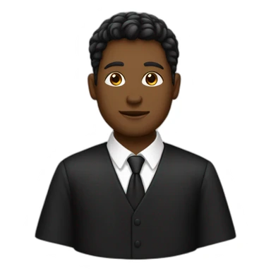 Jeune Lawyer en robe noire avec un rabat blanc sticker