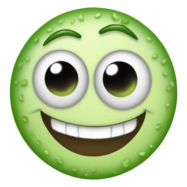 Emoji with cucumber eyes and a big smile sticker