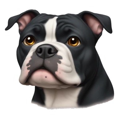 black american bully fat face cropped ears sticker