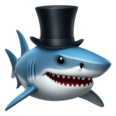 Shark with top hat sticker