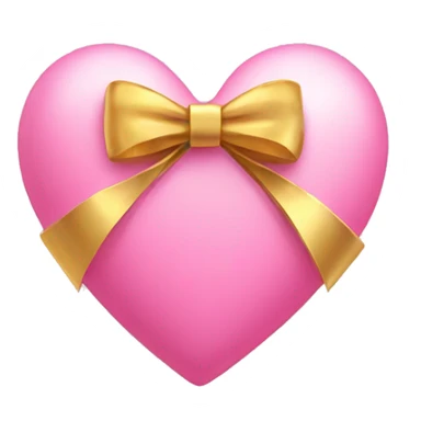 cute pink heart with gold bow sticker