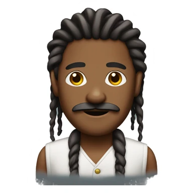 Brown skin manwith mustache and dreads  sticker
