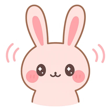 Make the rabbit's ears much longer while keeping the kawaii style and maintaining the motion effect. Remove the background. sticker