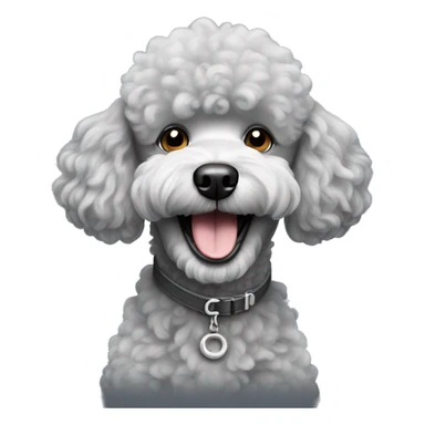 Grey happy poodle  sticker