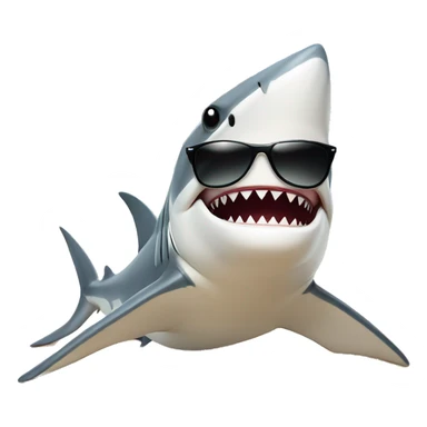 Shark with sunglasses on the Beach  sticker