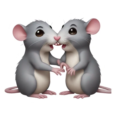 2 kawaii rats kissing  sticker
