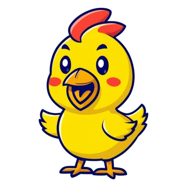 shouting yellow chicken with a funny expression sticker