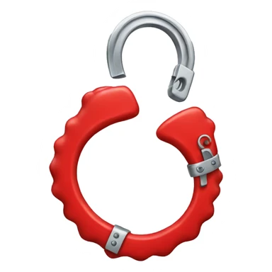 Red fuzzy handcuffs apple emoji sticker