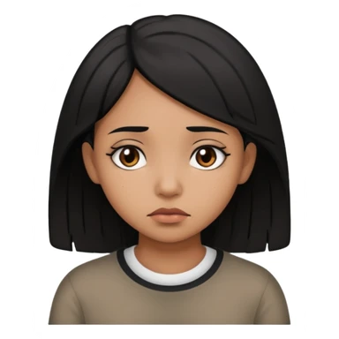 brown girl who is a baddie with black hair who is sad sticker