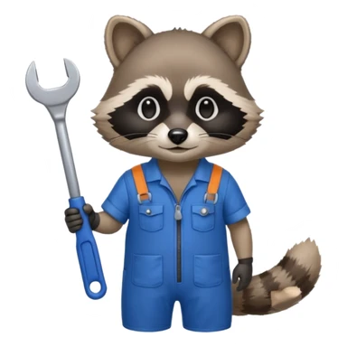 raccoon mechanic sticker