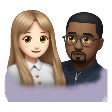 Chuu from Loona and Kanye West loving each other sticker