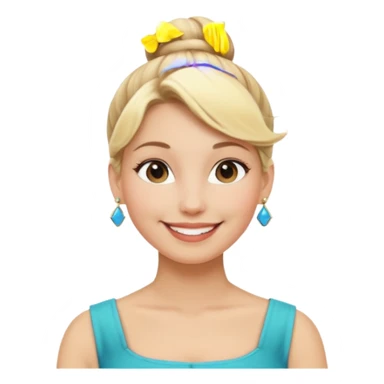 woman with blonde hair in a bun and earrings sticker