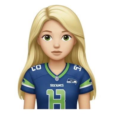 Long blonde hair seahawks fan female sticker