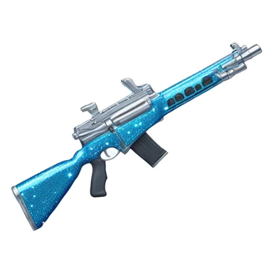 Chrome blue sparkly glittery rifle sticker