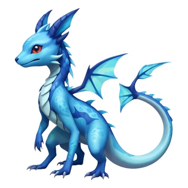 Anthropomorphic Scaley Shiny White Iridescent Colorful Exotic Salandit-Aurorus-Glaceon-Fakémon-hybrid-creature (full body)  sticker