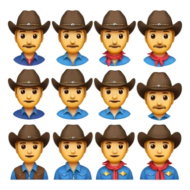 Cowboy emoji merget with other eomijs sticker