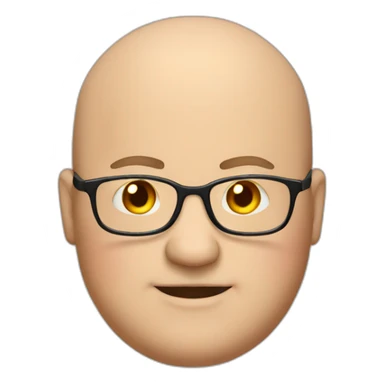 Fat bald guy with glasses in a red suit sticker