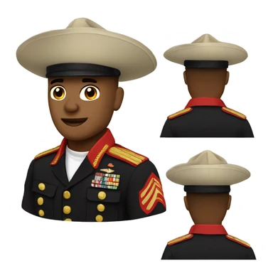 Marine wearing a sombrero sticker