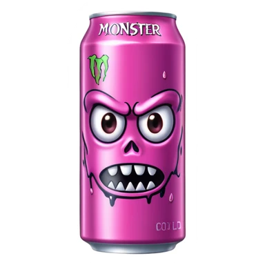 Pink monster energy drink with the logo of original monster company energy drink  sticker