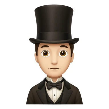 19th century man in a top hat, standing sticker