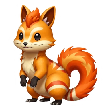 Volcanic Quilava-Furret-Linoone-fusion (full body) sticker