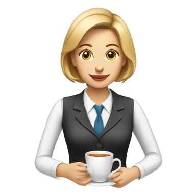 business woman drinking tea sticker