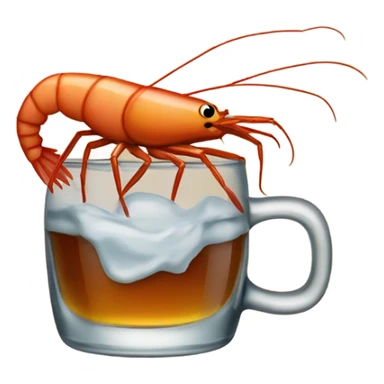 Shrimp drinking bourbon sticker
