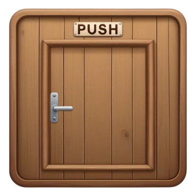 Door with a sign push sticker