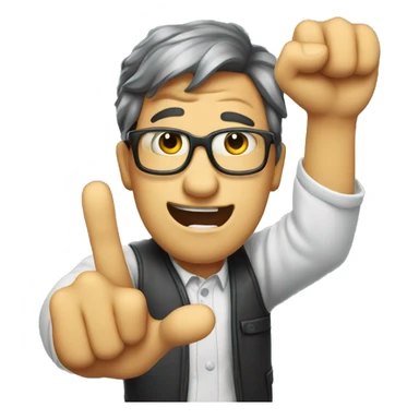 the nerd emoji pushing up its glasss with one finger sticker