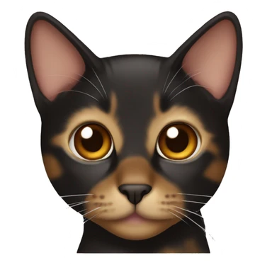 Black and brown cat with geterochromia sticker