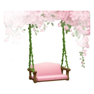 A swing made from pink flower and vines sticker