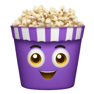 popcorn bucket which as smiling face with horns in purple color sticker