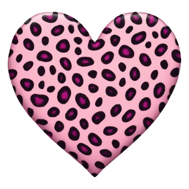 Pink leopard print heart sticker
